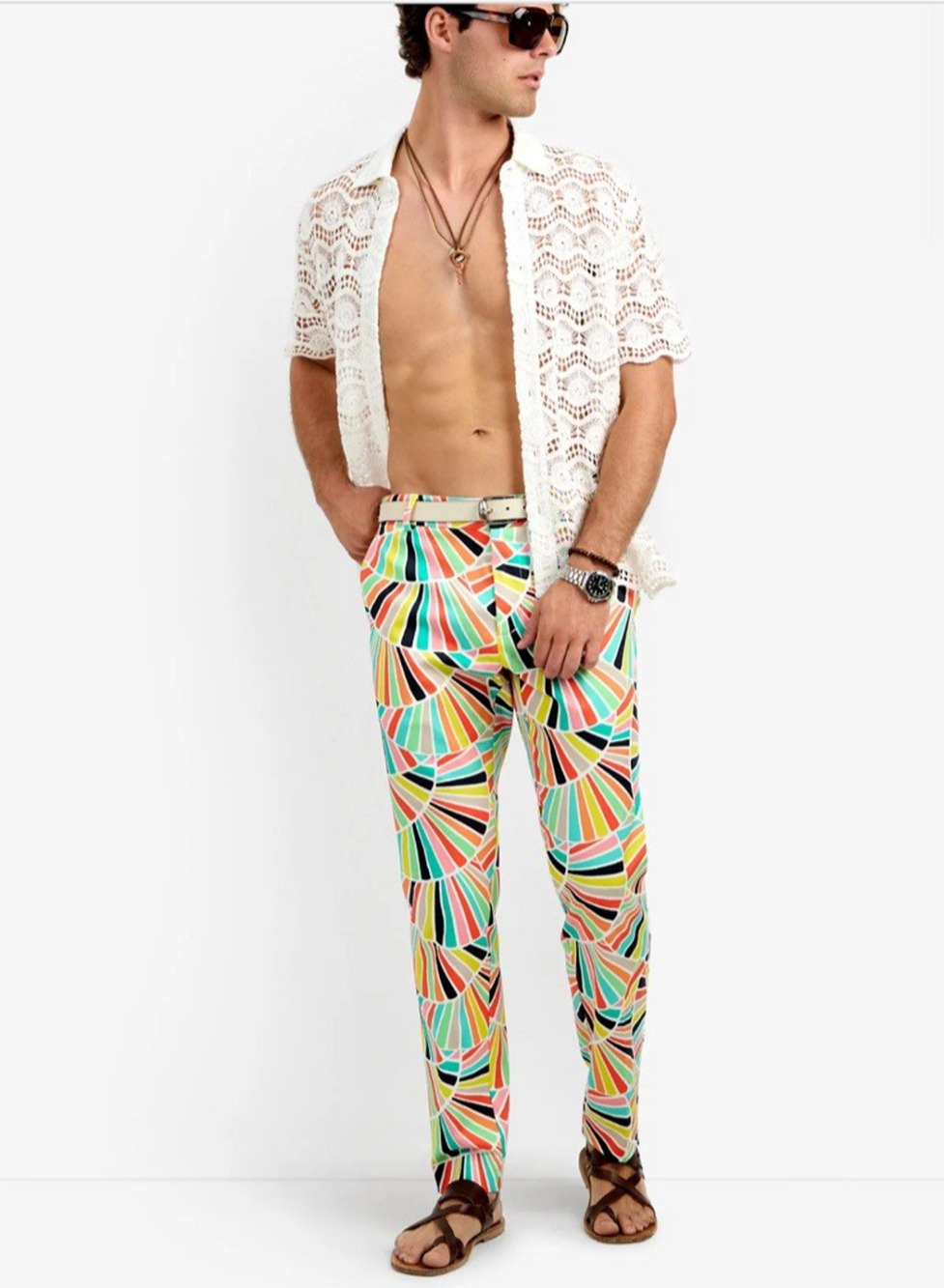 Mr Turk Clyde Pants Mens Size 34 NEW Vacation Modern Slim Fit Straight Trousers